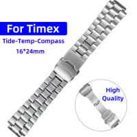 For Timex Expedition North Tide-Temp-Compass Watch Strap Band Stainless Steel Watchbands 16mm Bracelet 24mm Men Sport Classic
