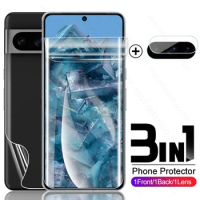 3In1 Front Back Soft Hydrogel Film For Google Pixel 8 Pro 5G Camera Protective Glass Pixel8 Pixel8Pro Screen Protector Not Glass