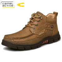Camel Active New men boots Fashion first layer of leather men's boots, high-quality tooling boots man, botas hombre