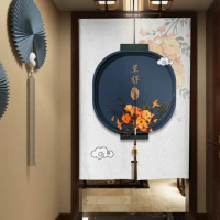 Door Curtain Chinese-Style Living Room Decoration Curtain Bathroom Kitchen Partition Curtain Feng Shui Curtain