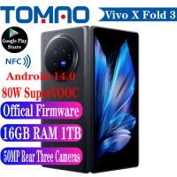 New Vivo X Fold 3 Foldable 5G Cell phone Snapdragon 8 Gen 2 Octa Core 5500mAh 80W SuperVOOC 50MP Rear Three Cameras Android 14