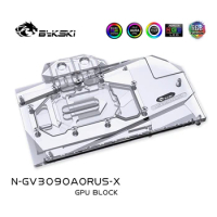 Bykski Water Block Use for GIGABYTE RTX3090 AORUS 24G / RTX3080 MASTER 10G GPU Card / Full Cover Copper Radiator / RGB Light