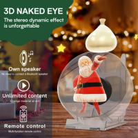 Christmas Gifts 3D Hologram Projector Fan Desktop Led Sign Holographic Lamp Player Remote Control Advertising Display Machine