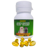 Vitamin Kucing 100 Kapsul Minyak ikan Nafsu Makan Penggemuk Bulu Lebat Anti Rontok Kucing Anjing tun