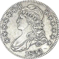 1822 United States 50 Cents ½ Dollar Liberty Eagle Capped Bust Half Dollar Cupronickel Plated Silver White Copy Coin