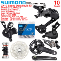 SHIMANO Deore M4100 Complete Kit for MTB Bike 2X10 Speed SL-M5100-L FC-M4100-2 Crankset X10 Chain Derailleurs Groupset Parts