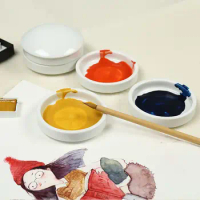 5-layer Ceramic palette watercolor gouache paint palette blue and white ink plate art chinese painting supplies