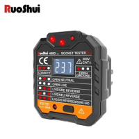 RuoShui 469 Socket Tester Pro Voltage Ground Zero Detector EU US Plug Breaker Electric Leakage Finder Test Polarity Phase Check