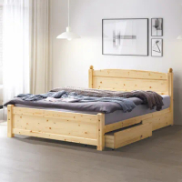 MUNA 家居 柏克5尺雙人床/含抽屜櫃X2(雙人床 床架 床台 收納)