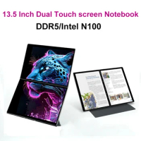 SZBOX DS135D Dual 13.5 Inch Touch screen Notebook Intel N100 DDR5 16GB 1TB SSD Dual Screen Display Desktop Laptop