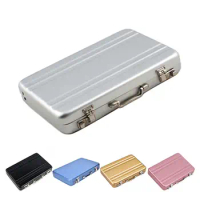New Metal Business ID Credit Card Holder Mini Suitcase Bank Card Holder Box Case Password Shaped Aluminum Business Card Case