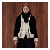 【JESSICA】時尚百搭保暖撞色邊拉鏈羊毛外套J35012