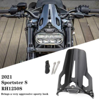 New Motorcycle Accessories Windshield Fairing Screen Windscreen Black PC For Sportster S 2021 2022 2023 For SPORTSTER S RH1250S