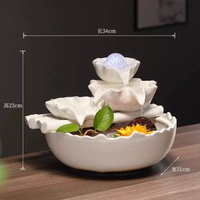 陶瓷魚缸風水輪流水噴泉擺件迴圈水辦公桌裝飾客廳桌面招財風水球