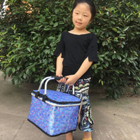 小號新款中國兒童保溫籃子戶外野餐包外賣送餐箱冰包飲料外送箱