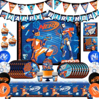 Treasures Gifted Officially Licensed Nerf Birthday Party Supplies - Serves 24 Guests - Ultimate Set Nerf Party Supplies
