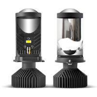 Y6D H4 LED Projector Headlight Projector Lens with Fan Cooling 90W Automobile Hi Lo Beam Bulb 12V 6000K Bi LED Lens Projector
