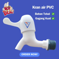KRAN KERAN AIR PVC / KRAN AIR TEMBOK (TERMURAH) MERK YOZURI Putih