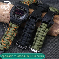 For Casio G-SHOCK DW5600 GW-M5610 GW5000 nylon watchband GA100/110/120/300/400/700 canvas strap wristband accessories +adapter