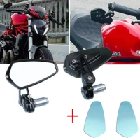 Motorcycle handlebar rearview mirror CNC aluminum alloy handlebar mirror For Ducati Monster950 Monster821 2020 2021 2022 2023