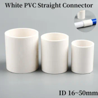 16/20/25/32/40/50mm White PVC Straight Connector 2 Way Joints Irrigation Syetem Garden Water Connectors Aquarium Tank Fittings