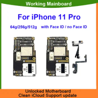 100% Original Mainboard for iPhone 11 Pro 64g 256g 512g Motherboard With Face ID Unlocked Logic Board Plate With Cleaned iCloud