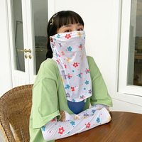 夏季防曬冰絲面罩面紗遮全臉護頸女可洗面巾透氣掛耳脖子護防塵罩