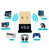 Bluetooth 5.0 Receiver USB Wireless Bluetooth Adapter Dongle Transmitter for PC Computer Laptop Earphone Gamepad Printer Devices