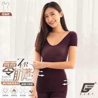 GIAT台灣製零肌著遠紅外線隱形美體發熱衣-短袖/秘紅