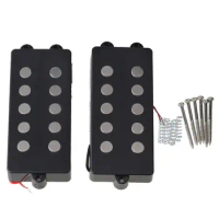 2 Pcs Black 5 String Open Type Bass Guitar Pickup Humbucker For Music Man Bass Coil Tap with 4 corewire