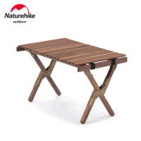 Naturehike Outdoor Camping Picnic Barbecue Portable Detachable Solid Wood Folding Egg Roll Table Nature hike