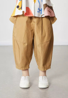 M.Latin 女小童休閒褲夏裝新款腰頭荷葉邊設計蘿蔔褲