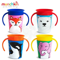 美國 munchkin 360度繽紛防漏練習杯177ml-動物版【悅兒園婦幼生活館】