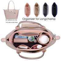 New Multifunction For Longchamp Women Felt Insert Bag Makeup Cosmetic Bags Travel Inner Purse Handbag Storage Organizer Tote