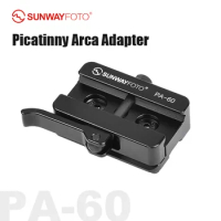 SUNWAYFOTO PA-60 Pica-tinny NATO Rail Adapter Arca-Swiss Mount for Tripod ,Arca/RRS Compatible,Lever-lock