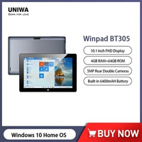 Uniwa WinPad BT305 Tablet Windows 10 Home OS 10.1 Inch 4GB RAM+64GB ROM 5MP 6400mAH Battery Windows Tablet PC with USB 3.0 Wifi