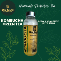 Qin Chao Kombucha Green Tea - Kemasan Botol Kaca Cantik 380ml