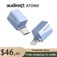 Audirect ATOM3 ESS9280 AC Pro Portable DAC Headphone Amplifier Atom 3 DSD512 3.5mm SE Output USB Type C/Light-ning Input DAC Amp