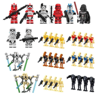 Blok Bangunan Droid Pertempuran Super, Serasi dengan LEGO Star Wars, Watak General Grievous, Mainan 