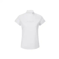 South Korea Golf Clothing Women's Flash Line Logo Cap Sleeve T-shirt Half-turtleneck Short Sleeve Slim Fit