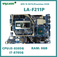 LA-F211P With i5-8305G i7-8705G CPU 8GB/16GB RAM Mainboard For Dell XPS 15 9575 / Precision 5530 Laptop Motherboard