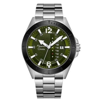 Alexandre Christie AC 6535 MEBTBGN Silver Ring Black Dial Green Stainless Steel Men's Watches