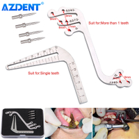 AZDENT ทันตกรรมรากฟันผ่าตัดเจาะคู่มือ L Ocator เครื่องมือชุดฟันวัดไม้บรรทัดคาลิปเปอร์กระดูกสัน L &amp; S ทันตกรรมเครื่องมือ