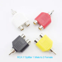 RCA Connector Y Splitter AV Audio Video Plug Converter 1 Male to 2 Female Adapter Kit AV Jack RCA Plug To Double Cable m20