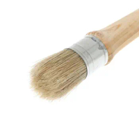 20/25/30mm Professional Round Long Chalk Paint Wax Brush Natural Bristles Wooden