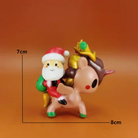 5cm cartoon horse tokidoki santa man Action Figure Dolls kids unicorn model toy