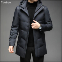 Taoboo Anime Winter Jacket Men Overcoat Thicken Warm Coat Men‘s Jackets Solid Color Hoodies Male Casual Business Down Jacket