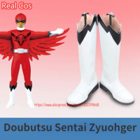 RealCos Doubutsu Sentai Zyuohger White Cosplay Shoes Boots Halloween Cosplay Costume Accessory