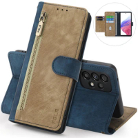 Flip Case For Samsung Galaxy A52S 5G Luxury Zipper Leather Wallet Book Funda For Galaxy A12 A22 A 02 03 S A32 A42 A52 A72 Cover
