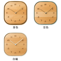 日本代購 日本製 CHAMBRE TOUKI CLOCK 美濃燒 陶瓷框 時鐘 掛鐘 天然木 木紋 掛置兩用 北歐風